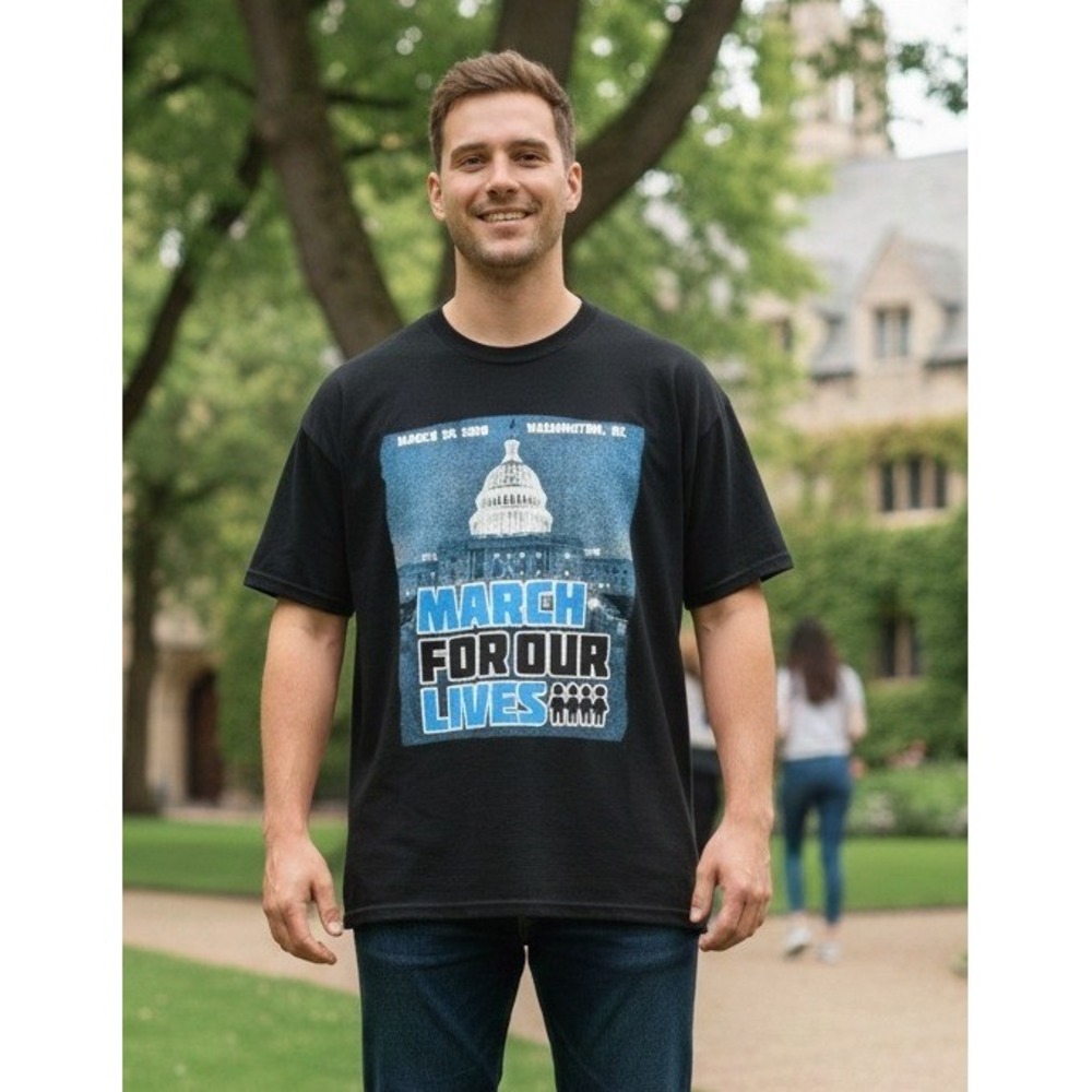 March For‎ Our Lives T Shirt Never Again Washington DC 2018 Adult Men's XL Black